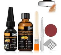 Allony Kit Adesivo Retrovisore, Colla per Specchietto Retrovisore Interno, Specchietto Retrovisore Auto Colla, Adatto a Tutti i Tipi di Specchietti Retrovisori Auto, Vetro Autoadesivo