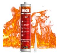 ALLONY Silicone Alte Temperature, 300ML Silicone Nero Alte Temperature, Cemento Refrattario, Sigillante Refrattario per Riparare Caminetti Stufe Forni Vetro Piani Cottura, Silicone Alta Temperatura