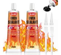 ALLONY Silicone Alte Temperature, Silicone Nero Alte Temperature, Colla Alte Temperature Forte 1000 Gradi, Durevole, Adatto per Oven, Stufa, Vetro, Caminetti, Forno, Guarnizioni Cielo Auto, 100ML