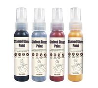 Allony Window Color per Contorni Vetrate, Vernice Glass Line, 4 Colori Vernice per Vetro, per Superfici Lisce Come Vetro, Piastrelle a Specchio - 4 * 60ML