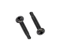 AlloTemlass 100 Pcs Black Pan Head RV Screws #8x1"(25 mm) | Self-Tapping, Quad Drive, Carbon Steel | For RV/Trailer Interior/Exterior Repair & OEM Use