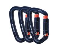 AlloTemlass Moschettone con blocco automatico certificato UIAA | 25KN resistente, forma a D, serratura con una mano, alluminio 7075 | arrampicata su roccia/ghiaccio, Rappelling, salvataggio (nero)