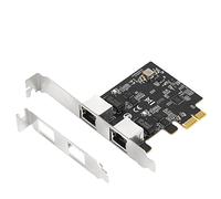Allowish 2.5 GB Gigabit Scheda Adattatore di Rete 2500 Mbps PCIE 2 Porte RJ45 LAN Controller Card 2.5 gb Ethernet Card Realtek 8125B Chipset