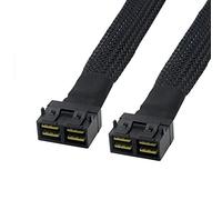 Allowish 2 Ports Mini SAS HD SFF-8643 to 2 Ports SFF-8643 Server High-Speed Adapter Cable (1m,Black)