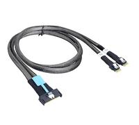 Allowish Cavi adattatori per connessione Dati Server PCIE Gen 5,0 Slimline SAS MCIO 8i 8X 74P a Doppio 2XSFF Slimline 8654 4i (0,8 m)