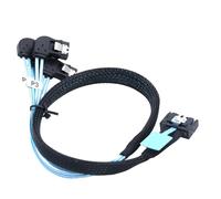 Allowish Cavo del Disco Rigido ad Angolo retto PCIE Slimline Mini SAS MCIO SFF-8654 4I 38P a 4X SATA (0,5 m)