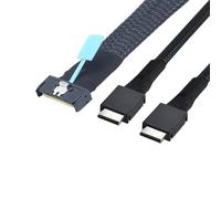 Allowish Cavo di trasferimento Dati del Server PCIE Ultraport SAS MCIO SFF-8654 8I 5,0 74P a 2X Dual Oculink SAS SFF-8611 4I (1m)
