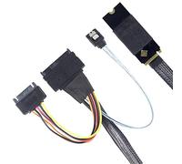 Allowish M. 2 SFF-8643 to U.2 SAS SFF-8639 with SATA 15P And 7P Server Adapter Cable (1.0m,Black)