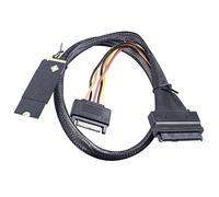 Allowish M. 2 SFF-8643 to U.2 SAS SFF-8639 with SATA 15P Server Connection Cable (0.8m,Black)