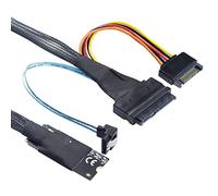 Allowish M. 2 SFF-8643 to U.2 SFF-8639 with SATA 15P And 7P 90 Server Connection Cable (1.0m,Black)