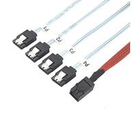 Allowish Mini SAS HD SFF-8643 to 4 Ports SATA Server High Speed Connection Cable (1m,Red)