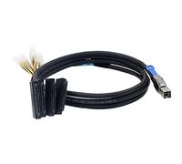 Allowish Mini SAS HD SFF-8644 to 4 Ports SAS SFF-8482 29P Server Adapter Cables (0.5m,Black)