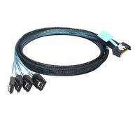Allowish Mini SAS MCIO STR PCI-E 5,0 SFF-8654 PCI-E Slimline SAS 4i 38Pin Maschio a 4X SATA Femmina Cavo Extender (0,5 m)