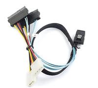 Allowish Mini SAS SFF-8087 TO 2 Ports Mini SAS SFF-8482 Adapter Cable (1m,Black)