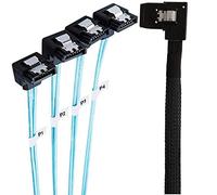 Allowish Mini SAS SFF-8087 to 4-Port SATA 7P Female Connection Cable for Server (1m,Black)