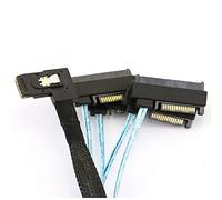 Allowish Mini SAS SFF-8087 To 4 Ports SAS SFF-8482 High Speed Server Connection Cable (Black,1m)