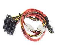 Allowish Mini SAS SFF-8087 to 4 Ports SATA 22P Female Connection Cable for Server (0.5m,Red)