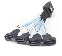 Allowish Mini SAS SFF-8087 to 4 Ports SATA 7P Connection Cable for Server (0.1m,Black)