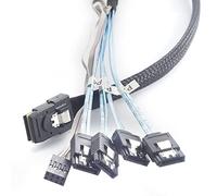 Allowish Mini SAS SFF- 8087 to 4 Ports SATA Server High-Speed Connection Cable (1m,Black)