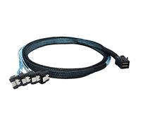 Allowish Mini SAS SFF-8643 to 4 Ports SATA 90 Degree Server High-Speed Connection Cable (1m,Black)