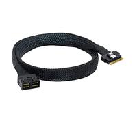 Allowish Mini SlimSAS SFF-8654 8i 4.0 to 2 Ports SAS SFF-8643 Server Connection Cable (0.8m,Black)