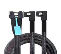 Allowish PCI-E 5,0 MCIO 8X 74Pin a 2X 36Pin Mini SAS SFF-8087 Cavo Dati e Cavo di Estensione dell'angolo Sinistro (0,5 m)