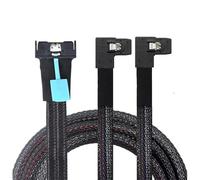 Allowish PCI-E 5,0 MCIO 8X 74Pin a 2X 36Pin Mini SAS SFF-8087 Dati di Estensione ad Angolo retto e Cavo (0,5 m)