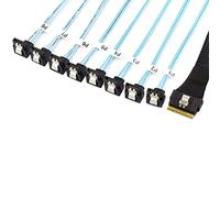 Allowish PCI-E SAS SFF-8654 8I to 8 Ports SATA 90 Degree Server Hard Drive Adapter Cable (1.0m,Black)