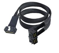 Allowish PCI-E Ultraport Slimline SAS4.0 LP basso profilo SFF-8654 8i 74pin a MINI SAS HD SFF-8643 8I 36 pin 90 gradi cavo adattatore server (0,5 m)