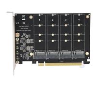 Allowish Scheda adattatore PCIE X16 a 4 porte NVME SSD, scheda di espansione controller host 4 porte NVMe a PCI-e, supporto 2230 2242 2260 2280 sizeM.2 NVME
