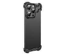 Alloy Armor Premium Case for iphone 16 Pro Max Case, Alloy Armor for iPhone Case, Alloyarmor Zinc Alloy Frameless Phone Case for iPhone 12 13 14 15 16 Pro Max (Black,13)