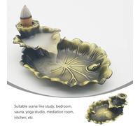 Alloy Backflow Incense Holder Green Home Decor with Classic Zen Design