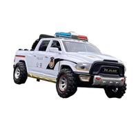 Alloy Car Scala Model 1 32 Per Il Pick-up RAM TRX In Lega Pressofusa Metallo Giocattolo Fuoristrada Modello Auto Giocattolo Con Suono Luce Veicolo Da Collezione(White police car)