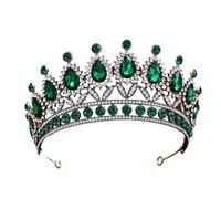 Alloy & Diamond Princess - Elegant Crown For Bridal & Performance(Ancient green)