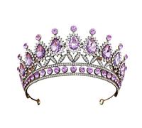 Alloy & Diamond Princess - Elegant Crown For Bridal & Performance(Ancient purple)