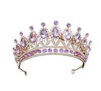 Alloy & Diamond Princess - Elegant Crown For Bridal & Performance(Golden purple)