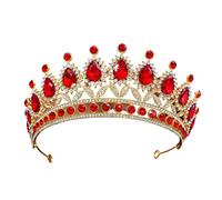 Alloy & Diamond Princess - Elegant Crown For Bridal & Performance(Golden red)