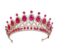 Alloy & Diamond Princess - Elegant Crown For Bridal & Performance(Golden rose red)