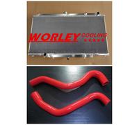 Alloy Radiator & RED hose fit FOR NISSAN PATROL GU Y61 3.0L ZD30 CR 00-06 AUTO