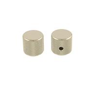 Allparts® »MK-0115-001 METAL BARREL KNOBS« Manopole per potenziometro con asse solido 1/4" - Flat Top - 2 Pezzi - Finitura: Nickel