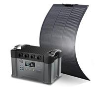 ALLPOWERS 1451Wh 2400W Centrale Elettrica Portatile S2000Pro e 100W Pannello Solare Flessibile, 2700W AC+DC Power Station con 4 Uscite AC, Generatore Solare MPPT UPS per RV Campeggio Casa Emergenza