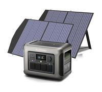 ALLPOWERS Centrale elettrica portatile R1500 1152Wh, 1800W Generatore Solare con 2x 100W Pannello Solare, LiFePO4 Batteria Backup, 43dB UPS Power Station per Campeggio, Festa, RV, Uso Casa