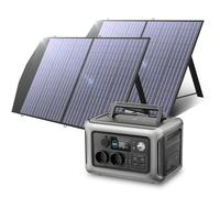 ALLPOWERS Centrale Elettrica Portatile R600 299Wh 600W con 2x 100W Pannello Solare, LiFePO4 Batteria Backup con 2 Uscite AC 600W, UPS per Campeggio, Viaggi su Strada, Interruzioni, 0-100% in 1 ora