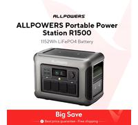 ALLPOWERS R1500 Centrale elettrica portatile Batteria LiFePO4 da 1152 Wh con generatore solare con