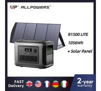 ALLPOWERS R1500 LITE Centrale elettrica portatile con pannello solare 100W 200W 1056Wh Generatore solare a batteria LiFePO4 per camper esterno
