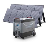 ALLPOWERS R4000 Centrale elettrica portatile con Pannello Solare 2 x SP037 da 400W, 3456Wh LiFePO4 Espandibile Generatore Solare, 4 Uscità AC 4000W per Backup Domestico, Campeggi, RV e Feste