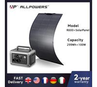 ALLPOWERS R600 Powerstation con Solarpanel 100W, batteria LiFePO4 299Wh generatore da campeggio 600W alimentatore per camper di Backup domestico