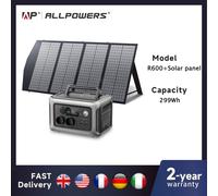 ALLPOWERS R600 Powerstation portatile con pannello solare (opzionale), batteria LiFePO4 da 29 Wh 600 W per il backup domestico all'aperto Campeggio RV R600 with 100W