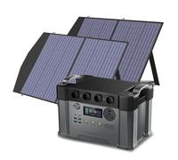 ALLPOWERS S2000 PRO Generatore solare Caricabatteria da 2400 W Presa CA a onda sinusoidale pura 110/230 V e pannello solare portatile SP027 2×100 W