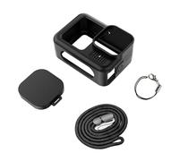 Allround - Custodia protettiva in silicone con tappi per obiettivi per fotocamera, con cordino per la copertura per uso esterno